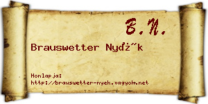 Brauswetter Nyék névjegykártya